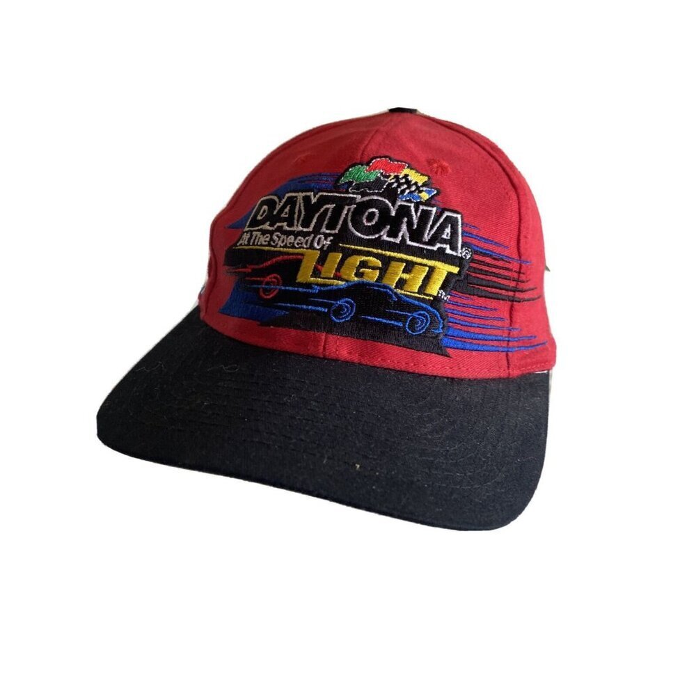 Nascar Hat Red Black Daytona At The Speed Of Light Pepsi 400 Vintage Cap
